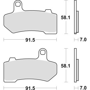 TRW ZF Klocki Hamulcowe KH409 Sinter Street Harley-Davidson 1130 / 1250 / 1584 / 1690 / 1750 / 1800 / 1870 / 1923 06-21 Tył