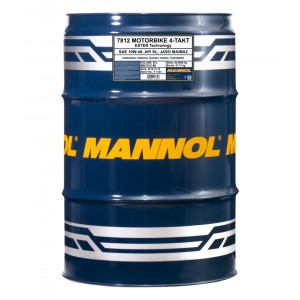 MANNOL OLEJ SILNIKOWY 4T MOTORBIKE 10W40 60L ESTER + MA2 SYNTETYK (7812) (API SN) - 1 BECZKA 60 L
