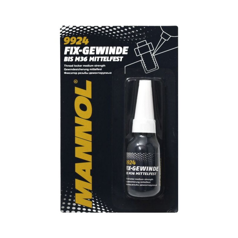 MANNOL FIX GEWINDE MITTELFEST 10ML Klej do gwintów - niebieski - Średni (9924) (144)
