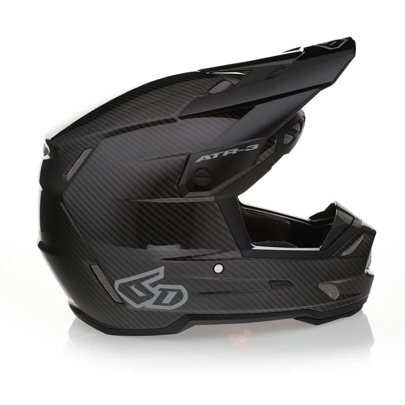 6d helmets kask cross/enduro model atr-3 solid gloss black fim (frhphe-02) kolor czarny/szary rozmiar m ( 57 - 58 cm )