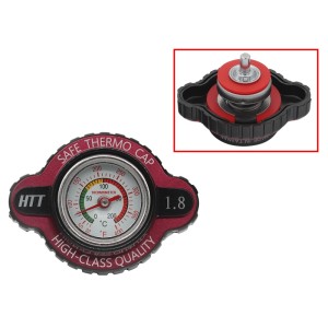 Korek do chłodnicy z wskaznikiem temperatury do motocykli Honda, Kawasaki, Suzuki, Yamaha - czerwony