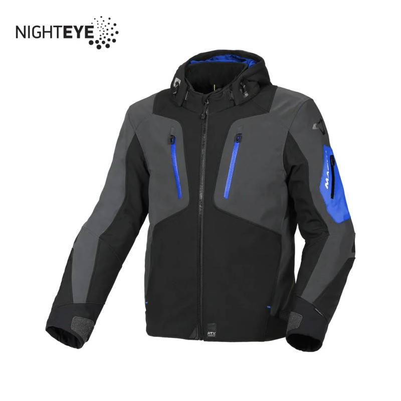 Kurtka z kapturem Angle Motorcycle Jacket w kolorze czarnym/grafitowym/niebieskim - rozmiar L