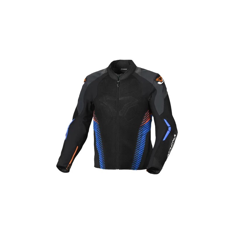 Kurtka motocyklowa MACNA WYPRZEDAŻ NOVIC czarno-niebiesko-pomarańczowa XXL