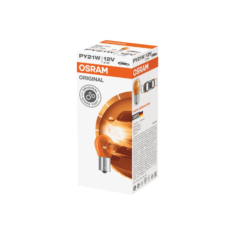 OSRAM ŻARÓWKA 21W 12V BAU15S PY21W (ORANGE) - POMARAŃCZOWA KIERUNKOWSKAZ