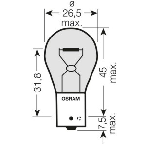 OSRAM ŻARÓWKA 21W 12V BAU15S PY21W (ORANGE) - POMARAŃCZOWA KIERUNKOWSKAZ