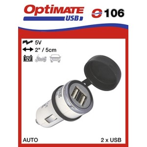 OPTIMATE Ładowarka USB do gniazdka zapalniczki podwójna 3300mA (EL)