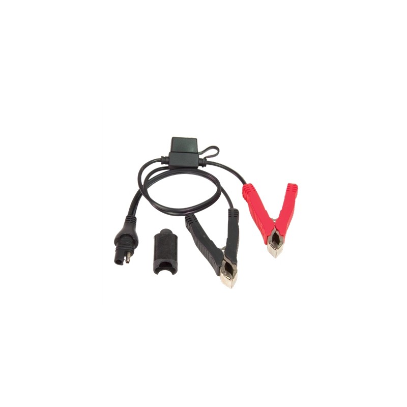 Przewód z krokodylkami i bezpiecznikiem 15A do ładowarek na złącze SAE - 50cm