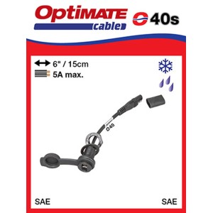 Przewód z wtyczką i gniazdkiem SAE wodoszczelny 15cm - OPTIMATE