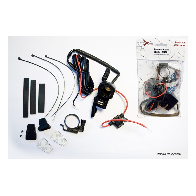 GNIAZDO ZAPALNICZKI Z JEDNYM GNIAZDEM USB - BIKETEC