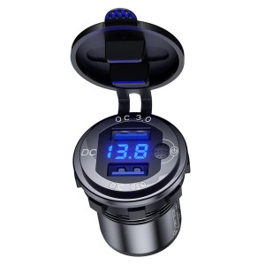 BIKETEC Podwójne Gniazdo USB QC 3.0 z Woltomierzem - 36W