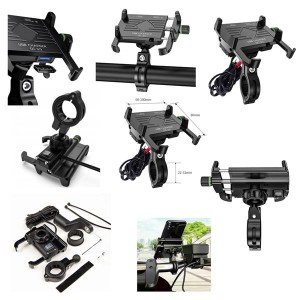 UCHWYT MOTOCYKLOWY Z ŁADOWARKĄ USB 3.0 NA TELEFON - BIKETEC R10-METAL