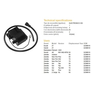 DZE CEWKOMODUŁ DUCATI 2T; GARELLI 2T; SUZUKI AE; ZANELLA 50/70 (OEM 32399510)