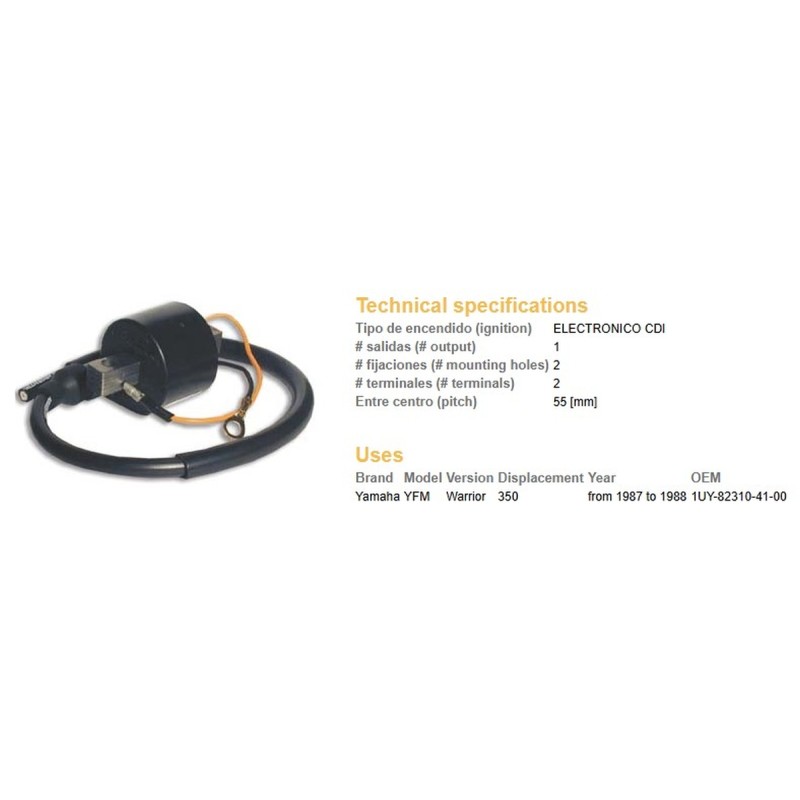 Cewka zapłonowa Yamaha YFM 350 Warrior '87-'88 (OEM-1UY-82310-41-00)