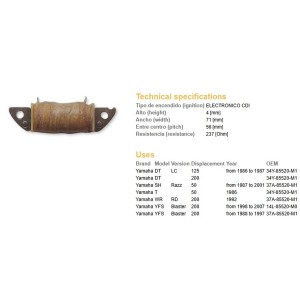 Cewka uzwojenia do Yamaha DT 125LC '86-'87, DT 200, WR 200RD '92, YFS 200 Blaster '88-'07