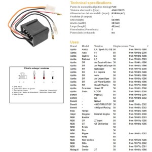 Moduł zapłonu CDI do Aprilii, Benelliego, BMK i Yamahy 50