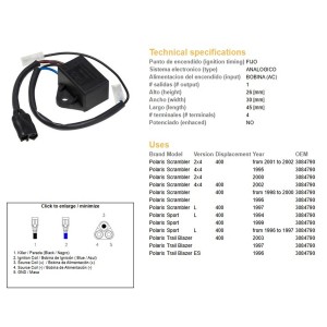 Moduł zapłonu CDI Polaris Scrambler 400 '95-'02; Sport 400 '94-'97; Trail Blazer 400 '96-'03