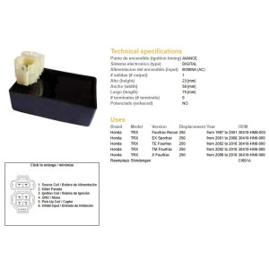 Moduł zapłonu CDI Honda TRX 250 Recon '97-'01 (30410-HM8-003)