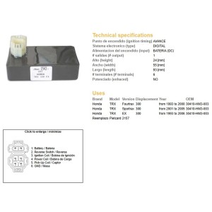 Moduł zapłonu CDI do Honda TRX 300EX '93-'05 (30410-HM3-003)