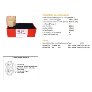 Moduł zapłonu CDI Honda TRX 400EX '99-'04; TRX 400 Sportrax '99-'04 (tuning)