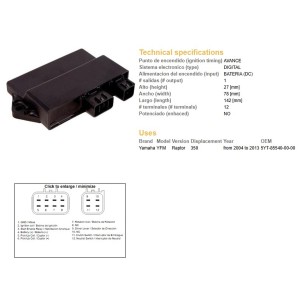 Moduł zapłonu CDI Yamaha YFM 350 Raptor '04-'12 (OEM-5YT-85540-00)