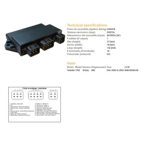 Moduł zapłonu CDI Yamaha YFM 660 Grizzly '02-'03 (OEM: 5KM-85540-00)
