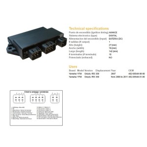 Moduł zapłonu CDI Yamaha YFM 350 Grizzly '07-'11 (OEM:4S2-85540-00-00)
