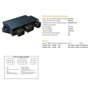 Moduł zapłonu CDI Yamaha YFM 400 Grizzly '07-'08; YFM 400 Kodiak '05-'06