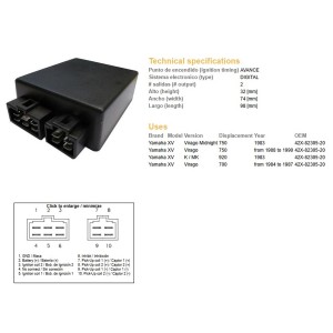 Moduł zapłonu CDI Yamaha XV 700 Virago '84-'87; XV 750 Virago '88-'90; XV 920 '83