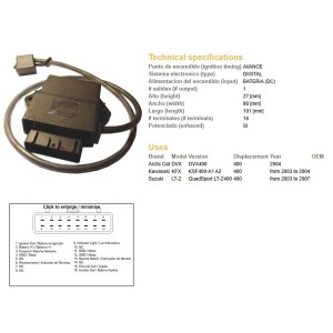 Moduł zapłonu CDI Suzuki LTZ 400 '03-'07; Kawasaki KFX 400 '03-'04