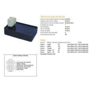 Moduł zapłonu CDI do Kymco Agility 50/125 i People 50/150 '06-'11