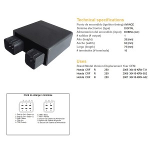 Moduł zapłonu CDI do Honda CRF 250R '05-'07 - 30410-KRN-731, 30410-KRN-852, 30410-KRN-A02