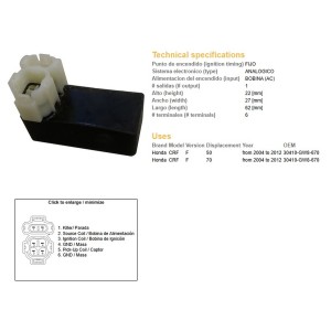 Moduł zapłonu CDI Honda CRF 50/70F '04-'12 (30410-GW8-670)