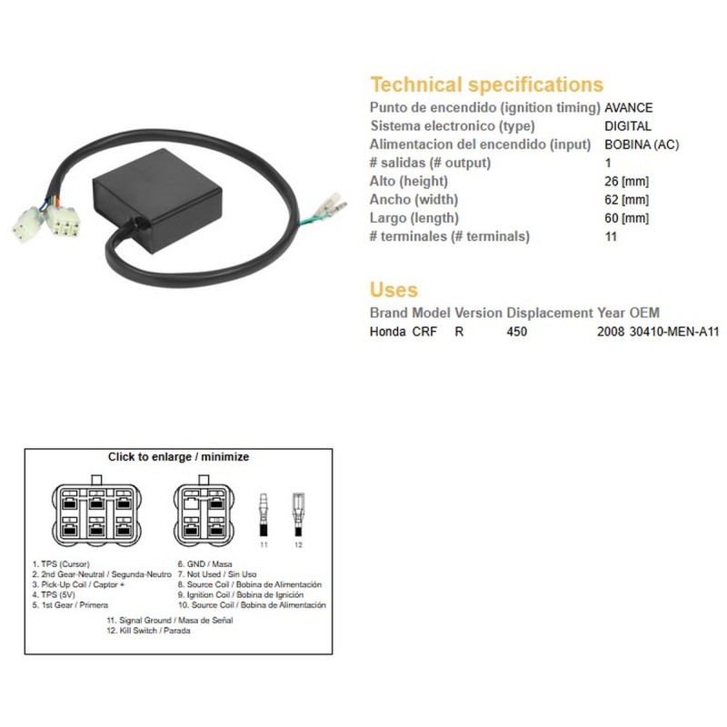 Moduł zapłonu CDI Honda CRF 450R '08 (30410-MEN-A11)