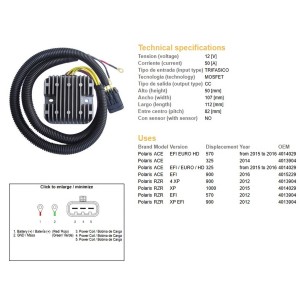 Regulator napięcia Polaris ACE 325 EFI 570 EFI 900 RZR 570/900 RZR 1000 EFI 50A