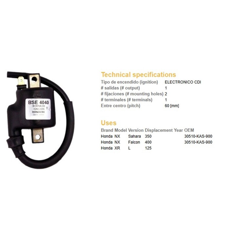 Cewkomoduł Honda NX 350 Sahara, NX 400 Falcon, XR 125L - OEM 30510-KAS-900