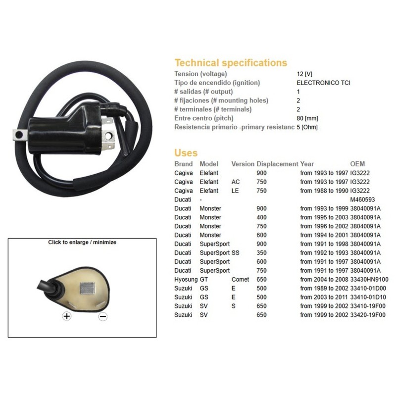 Cewkomoduł do motocykli: Cagiva Elephant 750/900, Ducati Monster 900/600/750, Suzuki GS 500