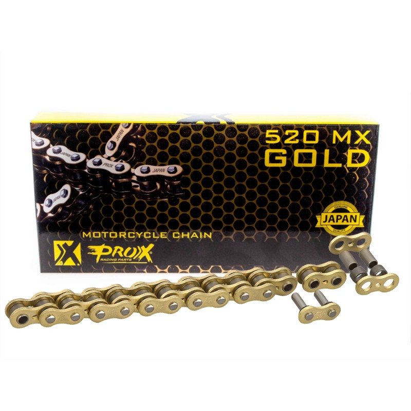 PROX Łańcuch napędowy 520 MX Gold 120 ogniw złoty