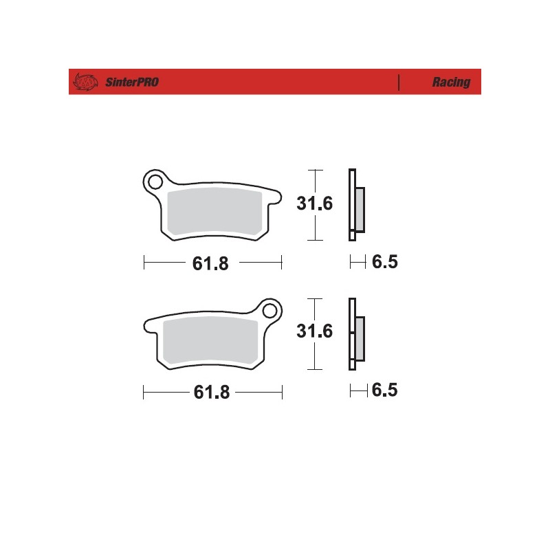 MOTO-MASTER KLOCKI HAMULCOWE KH357 SINTER METAL OEM: 11 (SINTERPRO RACING) PRZÓD/TYŁ KTM SX 65 '09-'21, GASGAS MC 65 '21-