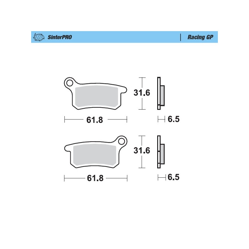 Klocki hamulcowe MOTO-MASTER KH357 Sinter Metal Racing do KTM SX 65, GasGas MC 65, Husqvarna TC 65