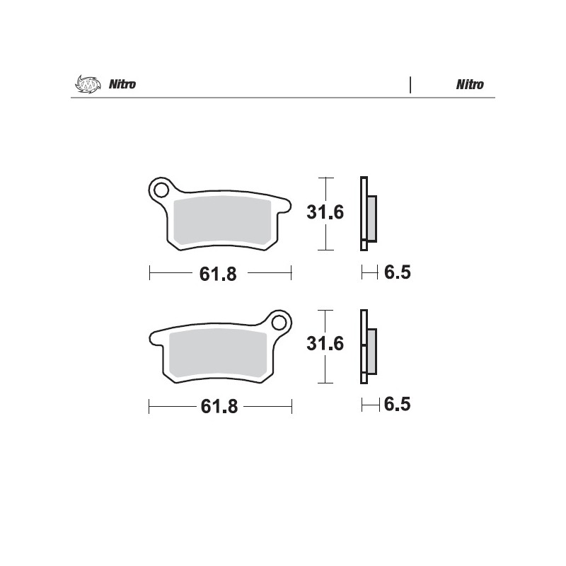 MOTO-MASTER KLOCKI HAMULCOWE KH357 SINTER METAL ENDURO: 21 (NITRO) PRZÓD/TYŁ KTM SX 65 '09-'21, GASGAS MC 65 '21-, HUSQVARNA