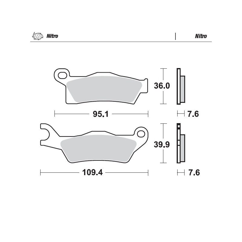 MOTO-MASTER KLOCKI HAMULCOWE KH617 NITRO SINTER ZŁOTY CAN-AM OUTLANDER 800 / 1000 12-, RENEGADE 1000 12- PRAWY PRZÓD