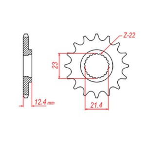 Zębatka przednia MTX Parts 2149 15 Yamaha 250 Tricker '06-'08, YBR 250 '08-'11