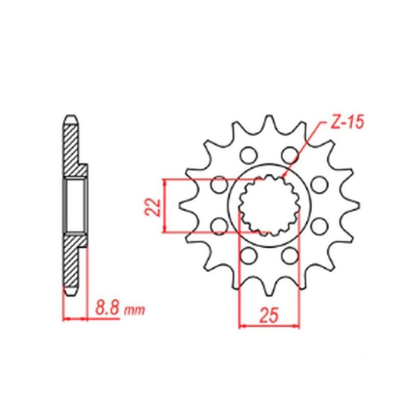 Zębatka przednia MTX PARTS 1248 14 KTM SX/EXC '91-'22 (JTF1901.14)
