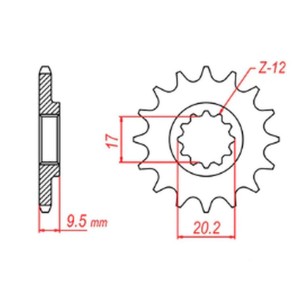 Zębatka przednia MTX PARTS 7005 14 KTM SX 65 '98-'18 (JTF1906.14)