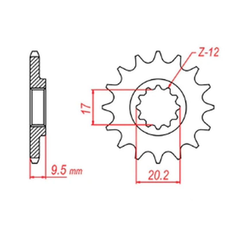 Zębatka przednia MTX PARTS 7005 14 KTM SX 65 '98-'18 (JTF1906.14)
