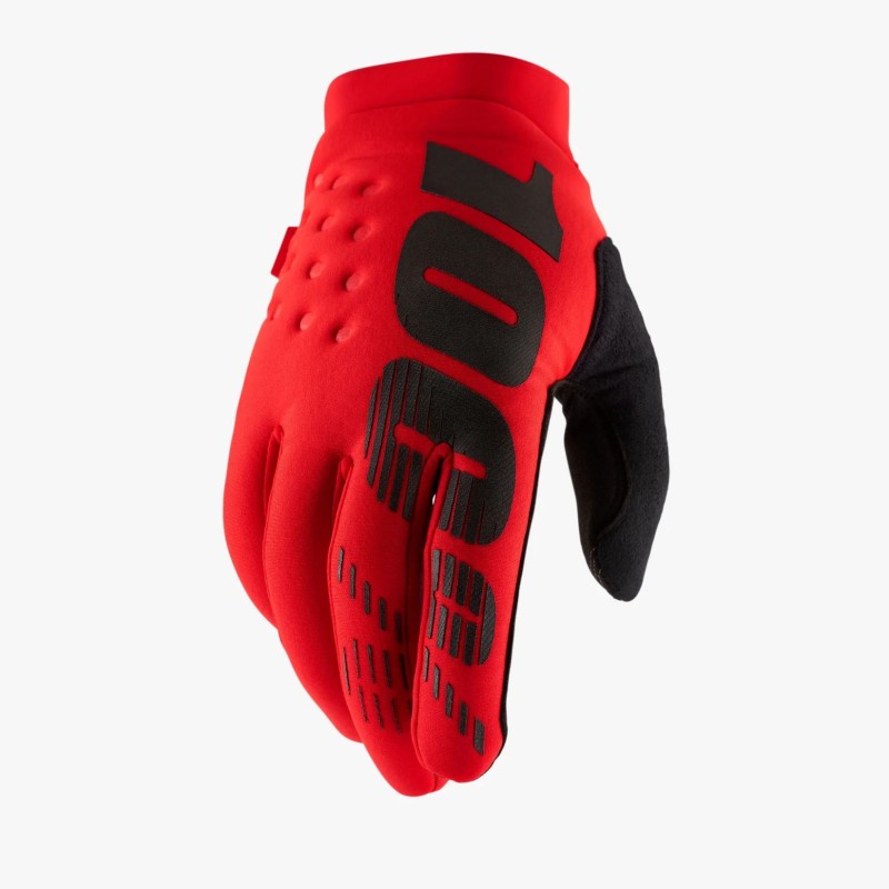 100 procent rękawice cross/enduro brisker gloves red kolor czerwony/czarny rozmiar l