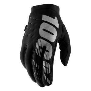 100 procent rękawice cross/enduro brisker youth junior softshell black/grey kolor czarny/szary rozmiar m