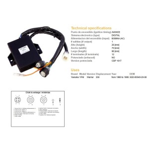 Moduł zapłonu CDI Yamaha YFM 350 Warrior '90-'95 (3GD-85540-20-00) (VIC-14602)