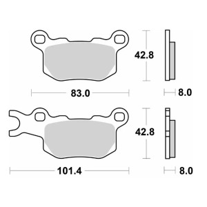 SBS KLOCKI HAMULCOWE KH685 OFF-ROAD SINTER KOLOR ZŁOTY TYŁ PRAWY CAN-AM DEFENDER/TRAXTER 800 '17-'23