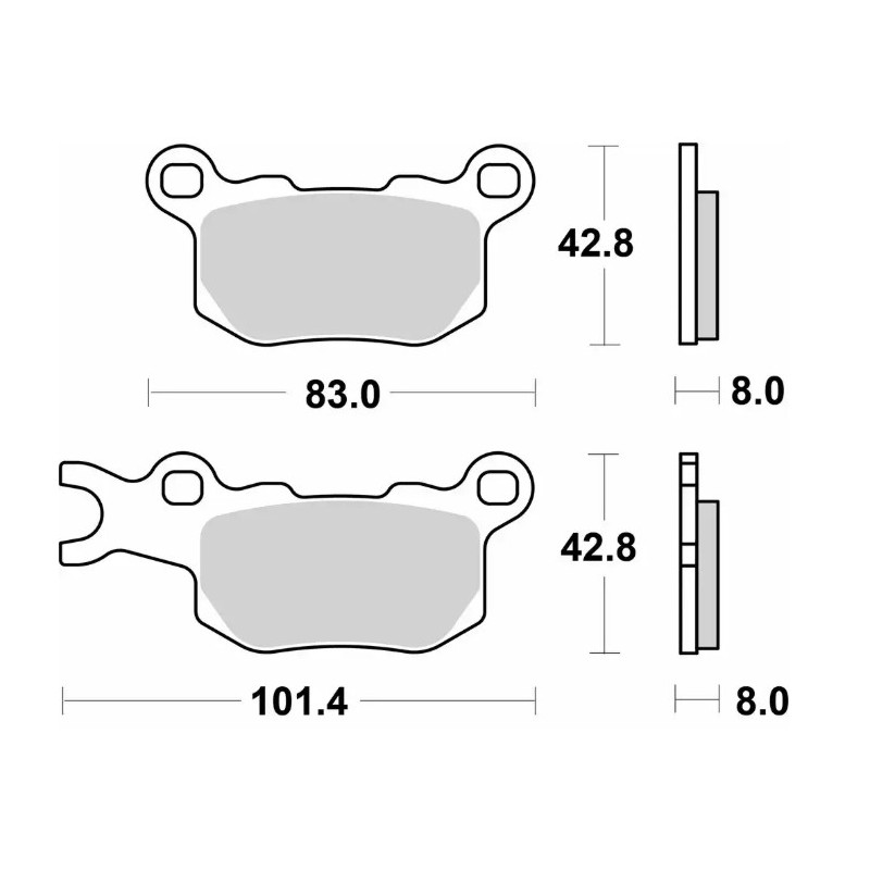 SBS KLOCKI HAMULCOWE KH685 OFF-ROAD SINTER KOLOR ZŁOTY TYŁ PRAWY CAN-AM DEFENDER/TRAXTER 800 '17-'23